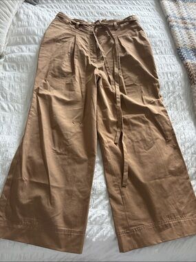 Tory Burch Women’s Wide-Leg Pleated Pants in Tan